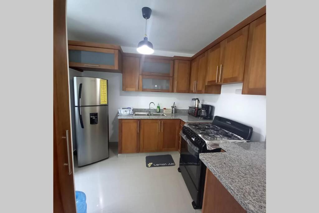 Confortable Apartamento De 3 Tres Habitaciones, Con Hermosa Vista De Area Verde, Ademas De Piscinas Y Juegos Infantiles En Area Recreativa サンティアゴ・デ・ロス・カバリェロス エクステリア 写真
